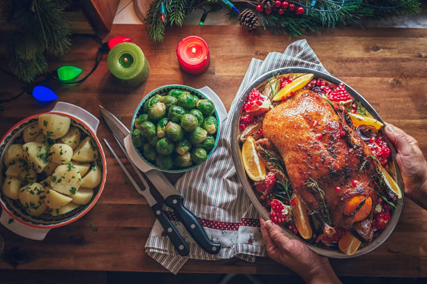 istock Traditional Christmas Duck Holiday Dinner 872496010