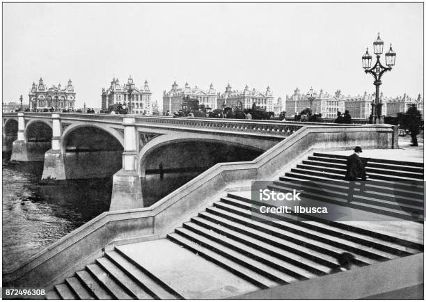 Antike Fotos Von London Westminster Bridge Stock Vektor Art und mehr Bilder von Fotografie - Fotografie, Fotografisches Bild, London - England