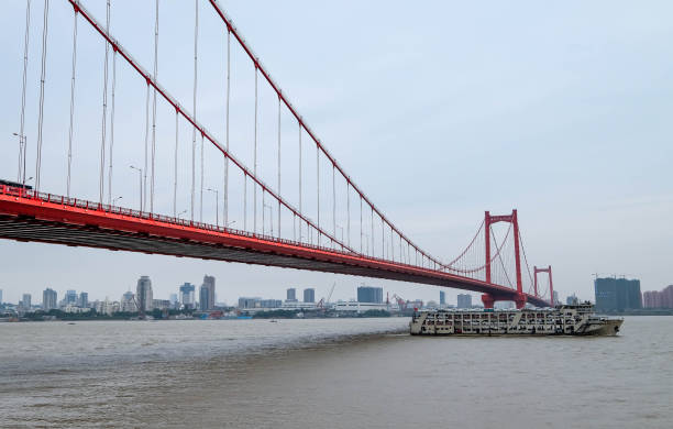 istock Wuhan riverside shoal yangtze river bridge 872501668