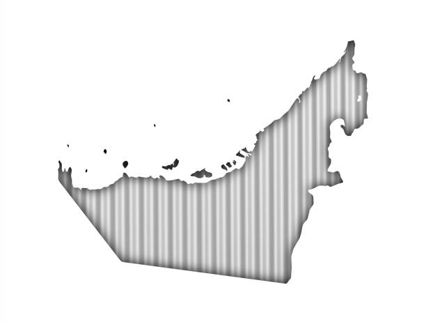 istock Map of United Arab Emirates on corrugated iron 872527182