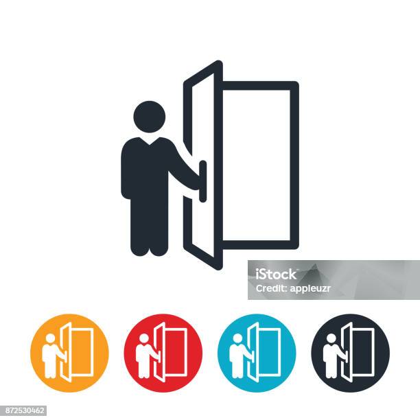Doorman Icon Stock Illustration - Download Image Now - Door, Icon, Open