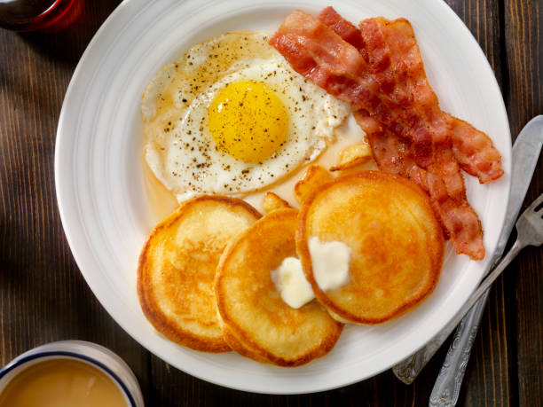 istock Grand Slam Breakfast - Pancakes, Bacon and Eggs 872530930