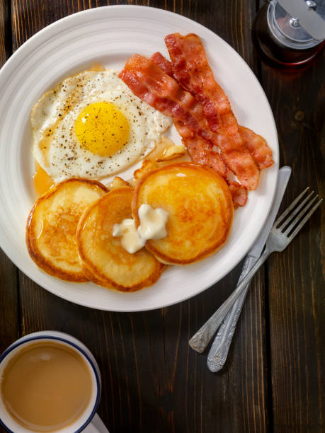istock Grand Slam Breakfast - Pancakes, Bacon and Eggs 872531096