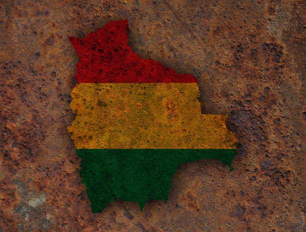 istock Map and flag of Bolivia on rusty metal 872534056