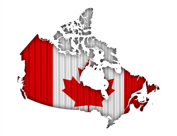 istock Map and flag of Canada on corrugated iron 872534166