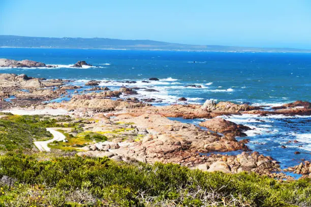 Photo of Rocky coastline Tieties Bay in  Cape Columbine Nature Reserve near  Paternoster in South Africa