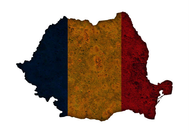 istock Textured map of Romania in nice colors 872538848