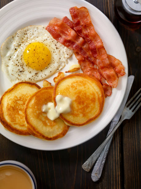 istock Grand Slam Breakfast - Pancakes, Bacon and Eggs 872539142