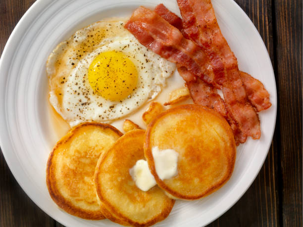 istock Grand Slam Breakfast - Pancakes, Bacon and Eggs 872539238