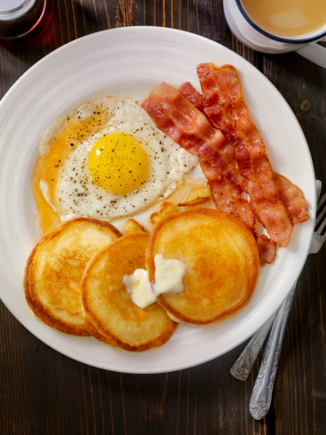 istock Grand Slam Breakfast - Pancakes, Bacon and Eggs 872539276