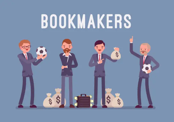 Vector illustration of Bookmakers men with money