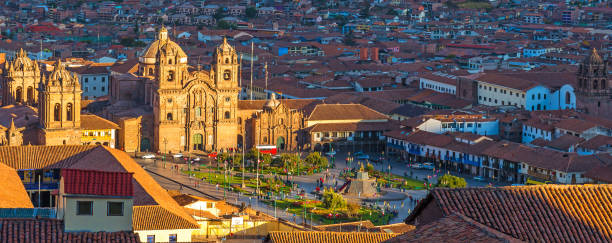 Main Square in Cusco stock photo