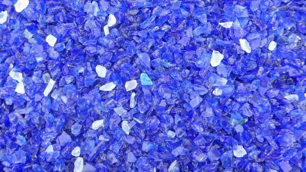 istock Decorative small blue shards of glass, close-up 872552668