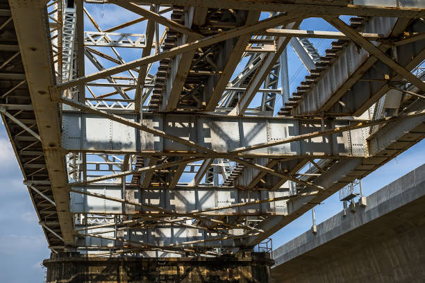 istock Close up bridge steel. 872552926