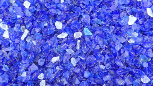 istock Decorative small blue shards of glass, close-up 872553046