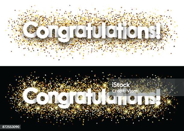 Congratulations Paper Banner Stock Illustration - Download Image Now - Congratulating, Backgrounds, Banner - Sign