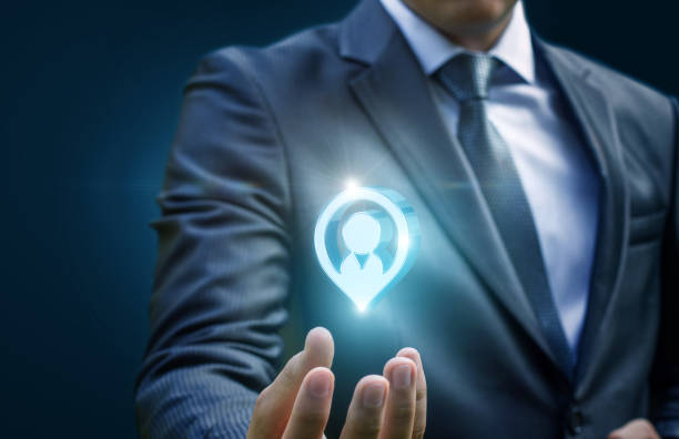 istock Businessman hand shows in the target customer. 872553812
