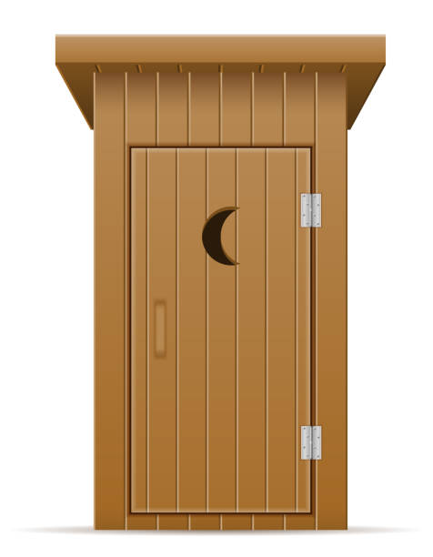 wooden outdoor toilet vector illustration vector illustration isolated on white background