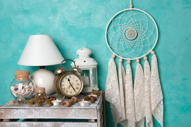 istock Bedroom decor on aquamarine 872561530