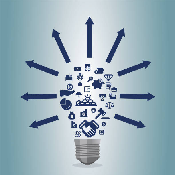 istock Drawings of finance and creative thinking icons 872562434