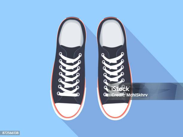 Sneakers Top View Stock Illustration - Download Image Now - Shoe, Sports Shoe, Directly Above