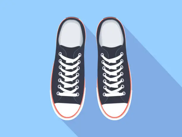 Vector illustration of Sneakers top view