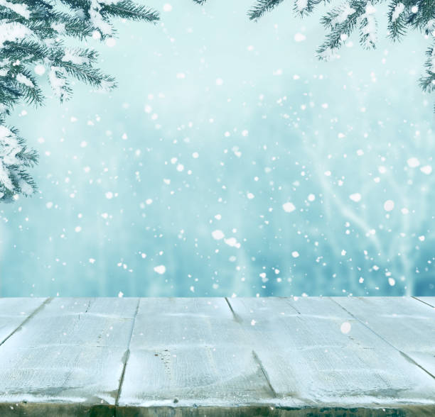 istock Christmas background with fir tree branch.Winter landscape 872571894