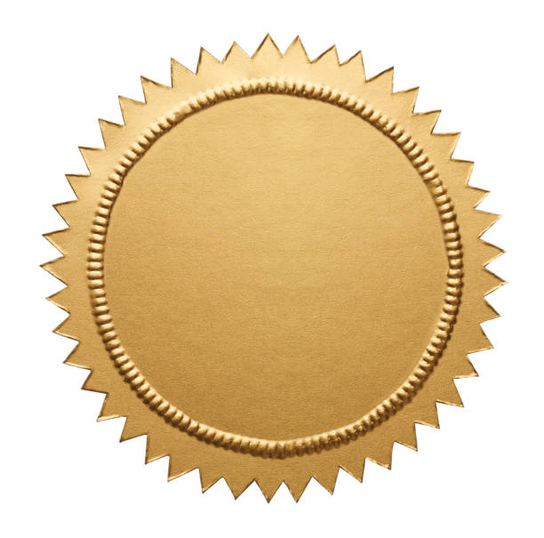 sello metálico oro - honra fotografías e imágenes de stock