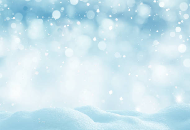 istock Christmas winter background with snow and blurred bokeh 872576096