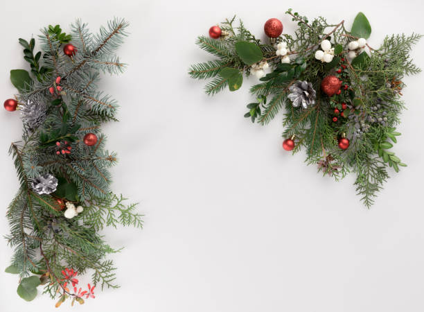 istock fir branches with christmas balls and cones 872579422