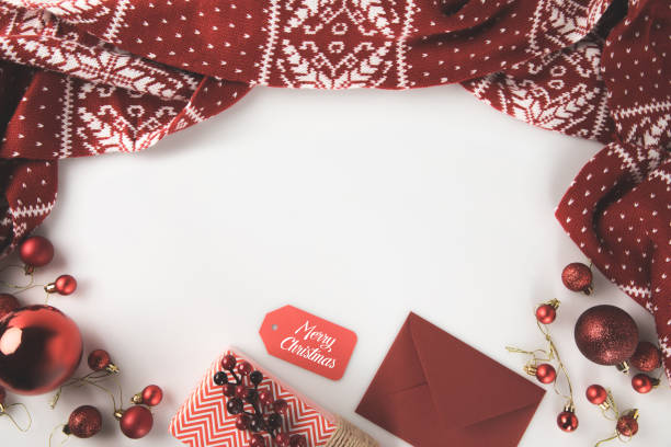 istock christmas decorations with red scarf 872579722