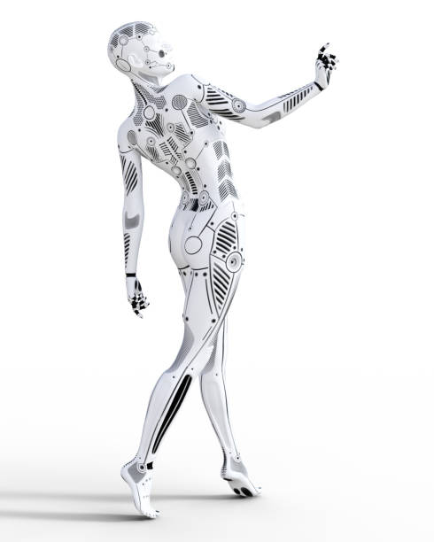 istock Robot woman. White metal droid. Artificial Intelligence. 872593090