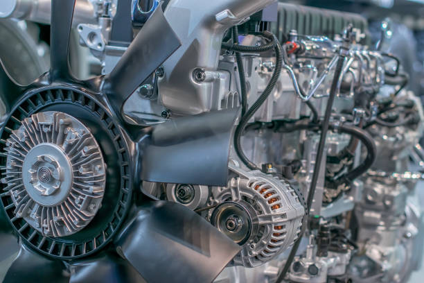 istock Engine with fan propeller for air cooling in the factory 872597354
