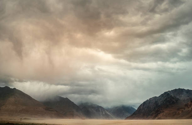 Sand storm in Nubra Valley, Jammu and Kashmir, Leh, India