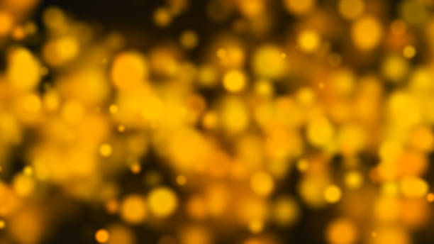 istock Abstract gold bokeh with black background 872602006