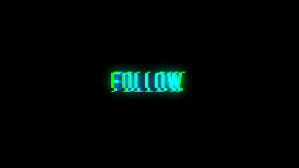 istock Follow text with bad signal. Glitch effect 872604422