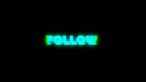 istock Follow text with bad signal. Glitch effect 872604448