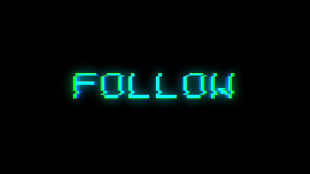 istock Follow text with bad signal. Glitch effect 872604506