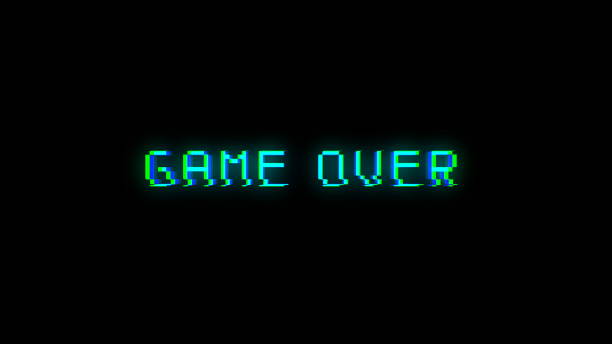 istock Game over text with bad signal. Glitch effect 872604604