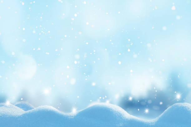 istock Christmas background with snow and blurred bokeh.Winter landscape 872608038