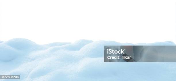 Snow Isolated On White Background Stock Photo - Download Image Now - Snowdrift, No People, Snow