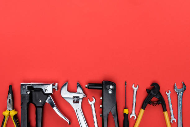 diversi strumenti di reparement - toolbox hand tool work tool construction foto e immagini stock