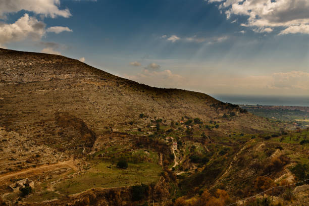 istock Aerial view  on the Sicilian landscape 872611474