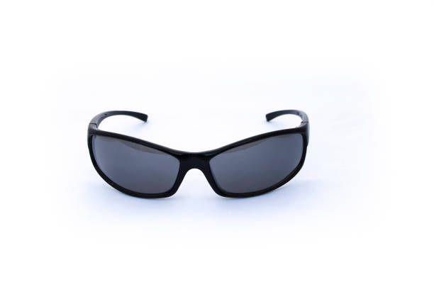 istock Pair of cool, macho, masculine, black sun glasses, front view on white background 872618724