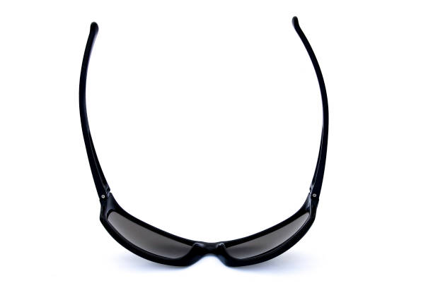 istock Pair of cool, macho, masculine, black sun glasses, front view on white background 872618748
