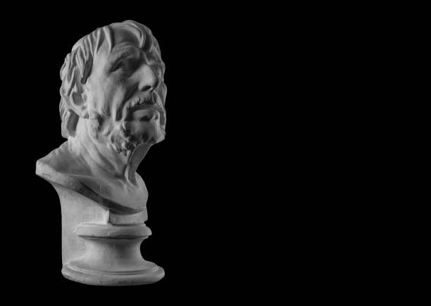 istock White plaster bust sculpture portrait of a old man 872622094