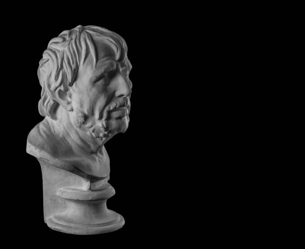 istock White plaster bust sculpture portrait of a old man 872622150