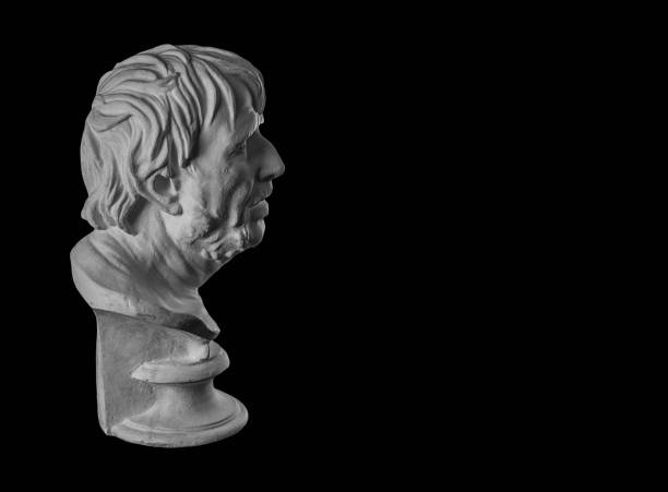 istock White plaster bust sculpture portrait of a old man 872622176