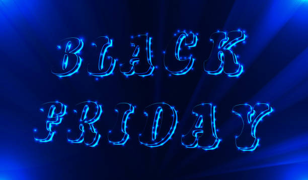 istock Neon Black Friday sale inscription design template. Black Friday banner. Vector illustration 872622226
