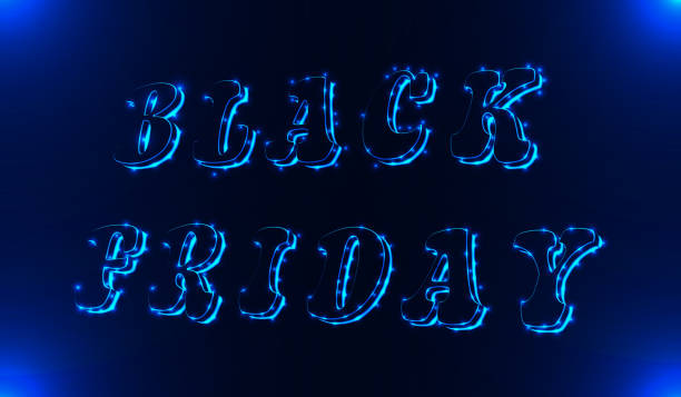 istock Neon Black Friday sale inscription design template. Black Friday banner. Vector illustration 872622360